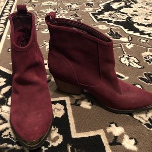 Burgundy booties